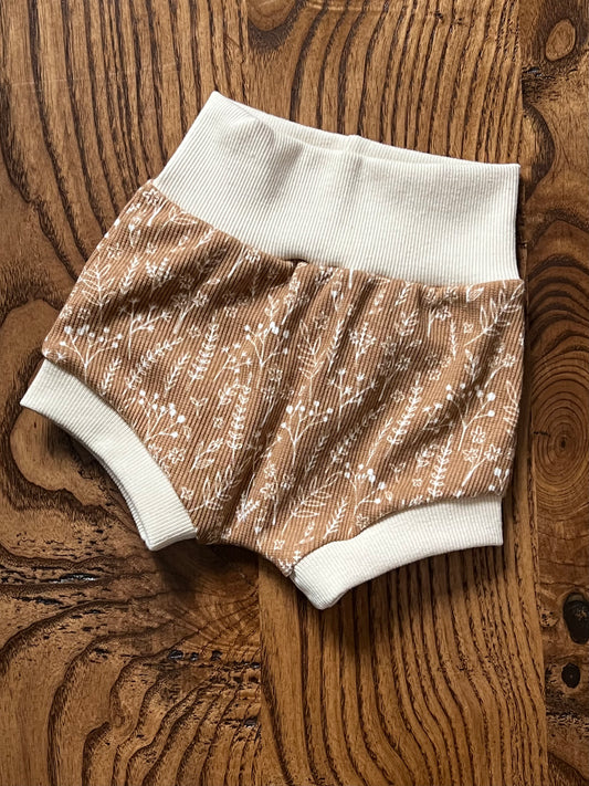 Dainty Floral Ribbed Shorties